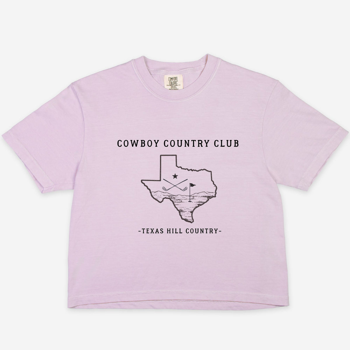Texas Hill Country Cowboy Country Club Crop Tee
