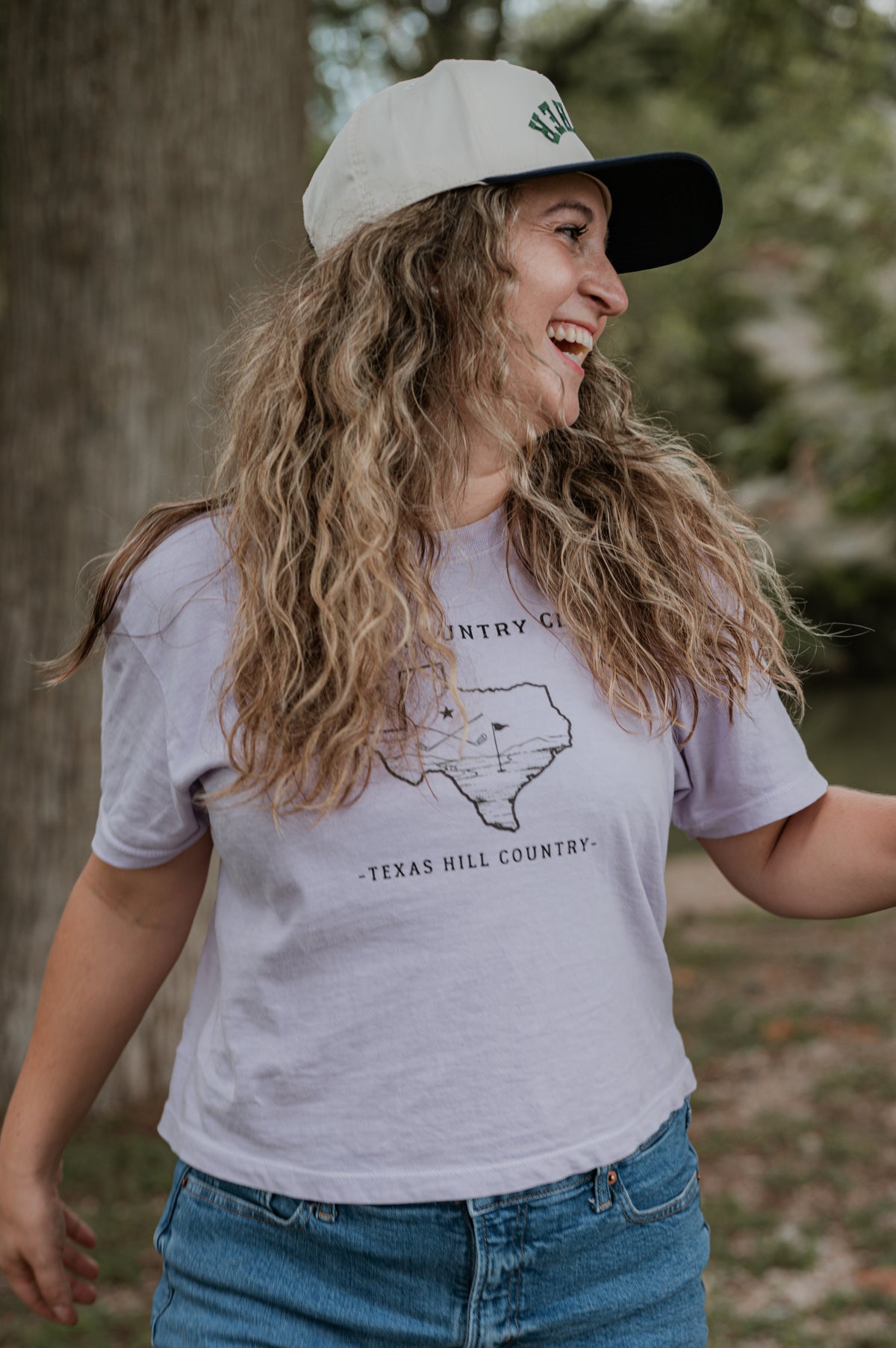 Texas Hill Country Cowboy Country Club Crop Tee
